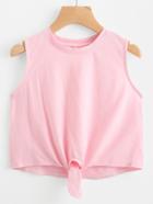 Romwe Knot Front Tank Top