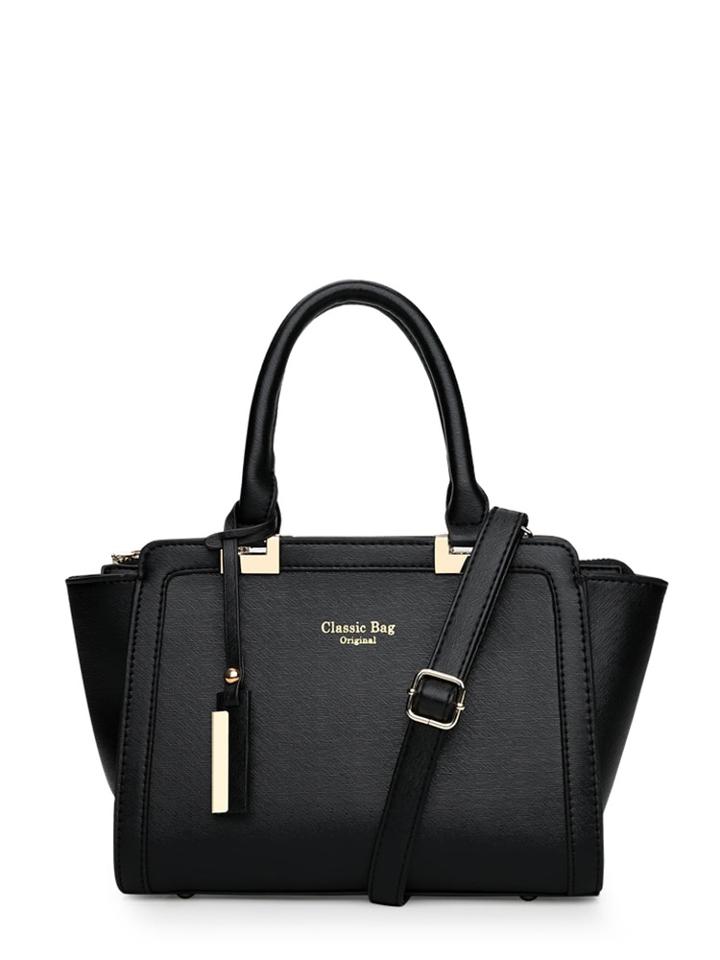 Romwe Metal Detail Pu Handbag