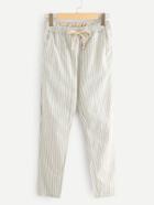 Romwe Vertical Striped Tapered Pants