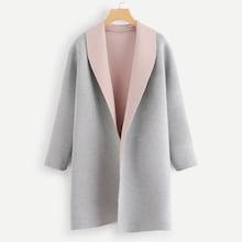 Romwe Colorblock Longline Coat