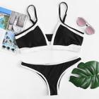 Romwe Plus Contrast Trim Bikini Set