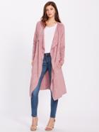 Romwe Waterfall Collar Suede Duster Coat