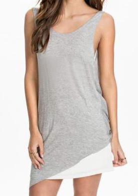 Romwe Open Back Asymmetrical Tank Top
