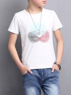 Romwe Color-graffiti Basic Tee