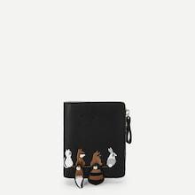 Romwe Animal Embroidery Zipper Purse