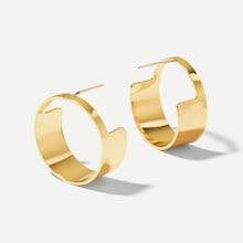 Romwe Wide Plain Hoop Earrings