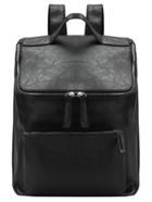 Romwe Zippered Top And Front Pocket Backpack