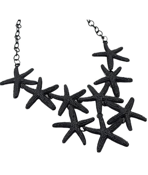 Romwe Black Starfish Chain Necklace