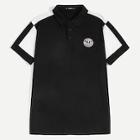 Romwe Guys Patched Detail Color-block Polo Shirt