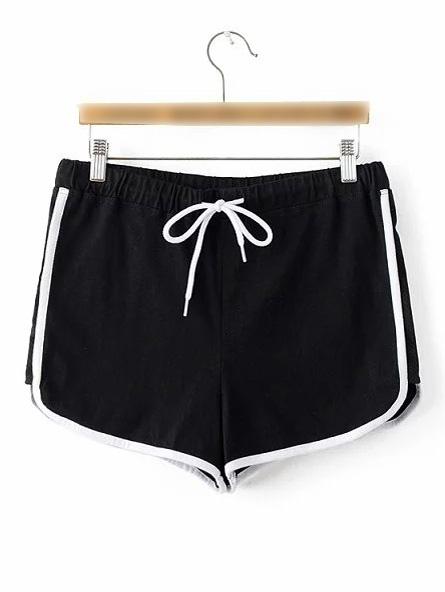 Romwe Black Elastic Waist Sport Shorts