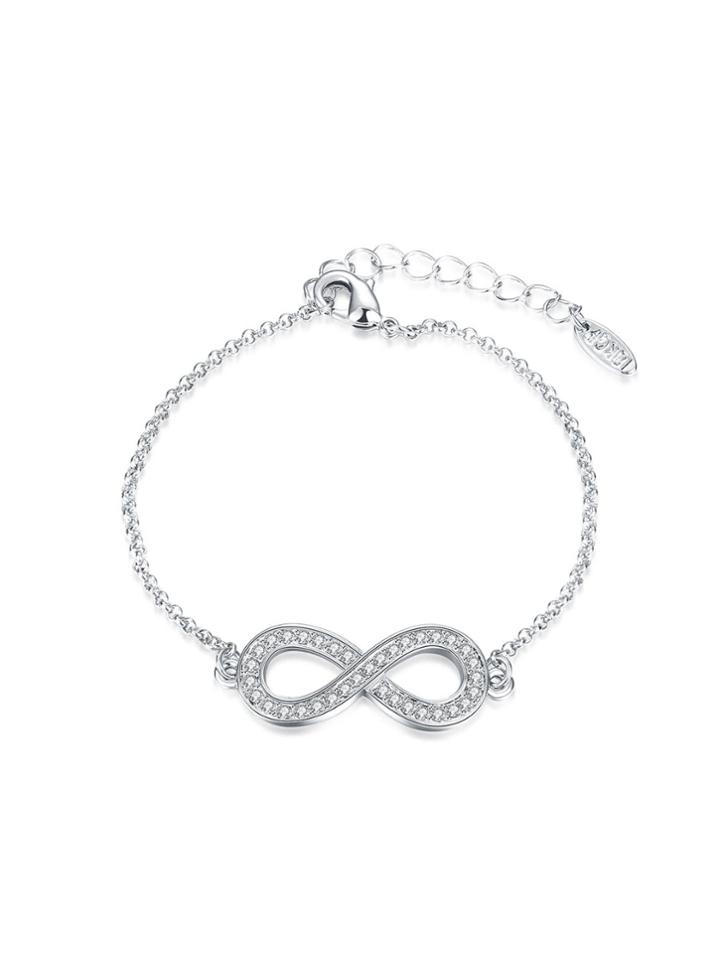 Romwe Figure 8 Design Rhinestone Chain Bracelet