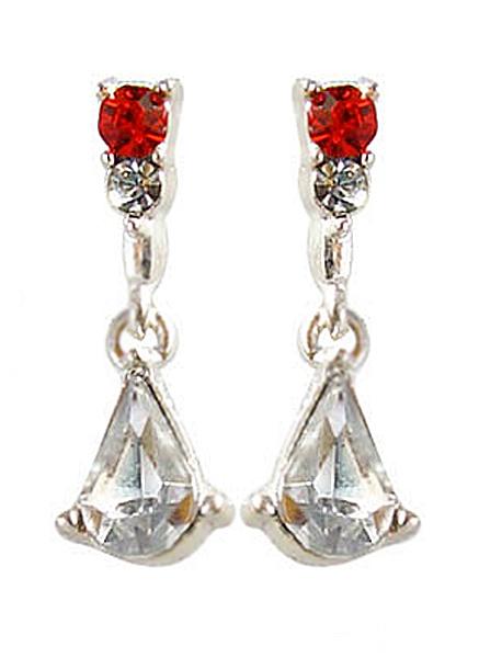 Romwe Silver Drop Diamond Earrings