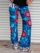 Romwe Geometric Print Wide Leg Pant