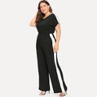 Romwe Side Stripe Jumpsuit