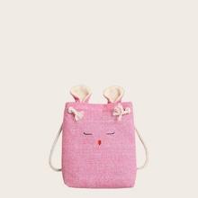 Romwe Animal Design Canvas Crossbody Bag