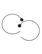 Romwe Black Big Rounf Stud Earrings