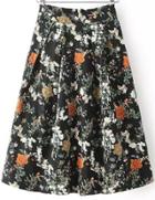 Romwe With Zipper Vintage Florals Skirt