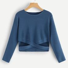 Romwe Cut Out Crop Sweater