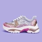 Romwe Lace-up Glitter Sneakers