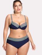 Romwe Zigzag Print Underwire Bikini Set
