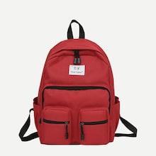 Romwe Front Pocket Canvas Backpack