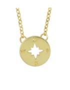 Romwe Gold Plated Round Pendant Necklace