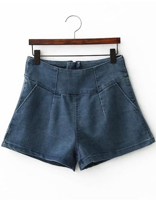 Romwe With Zipper Denim Shorts