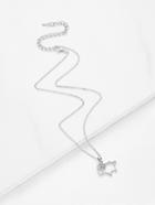 Romwe Rhinestone Detail Sheep Pendant Chain Necklace