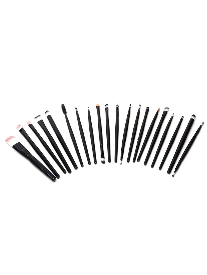 Romwe 20pcs Black Professional Cosmetic Makeup Brush Set
