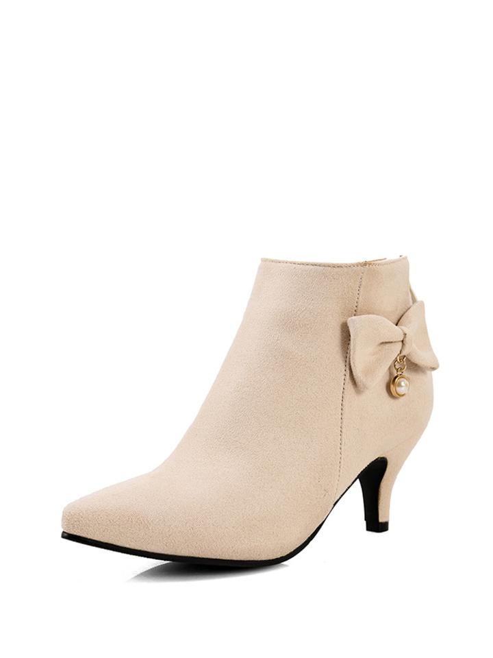 Romwe Stiletto Bow Decorated Ponited Toe Pumps