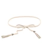 Romwe White Wax Rope Knit Tassel Waist Chain