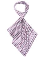 Romwe Purple Pinstripe Small Satin Scarf
