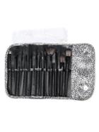 Romwe Black Professional Makeup Brush Set With Bag