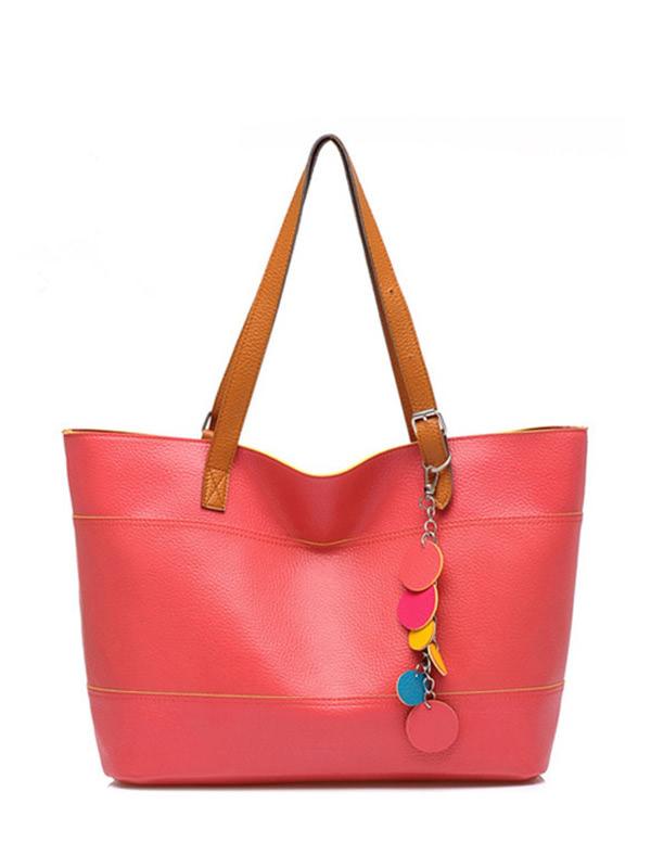 Romwe Chain Embellished Pu Tote Bag