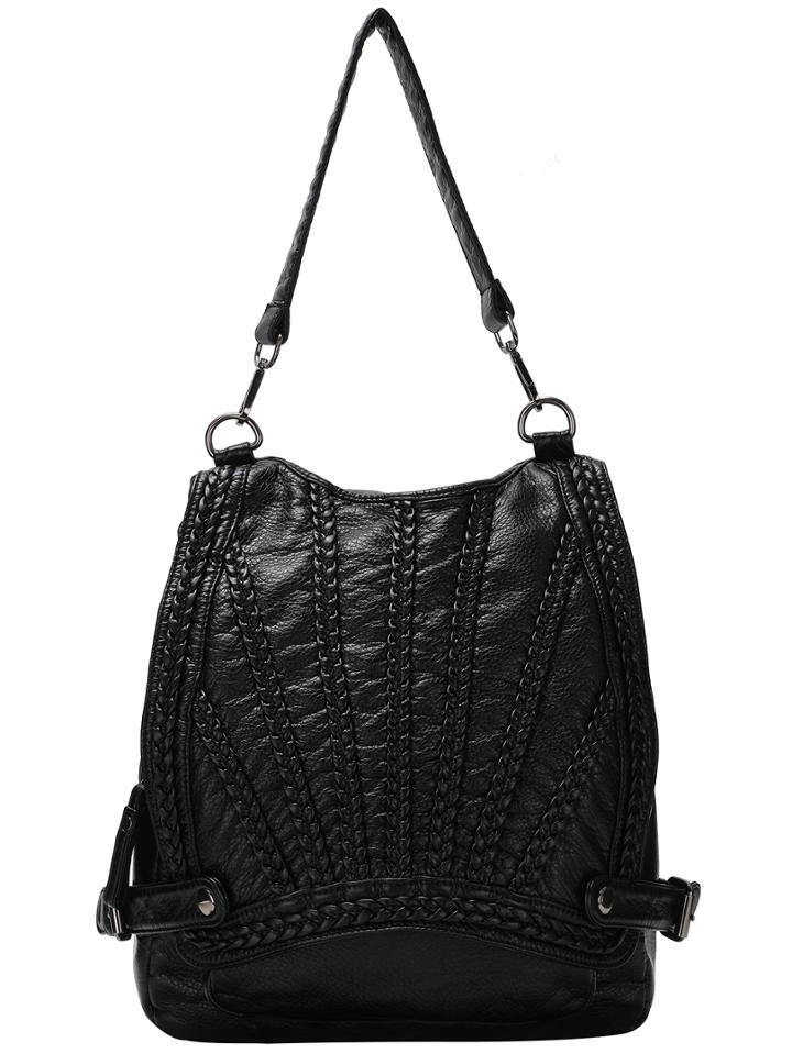 Romwe Braided Flap Two-way Bag