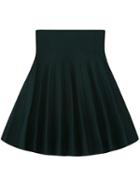 Romwe High Waist Pleated Green Skirt