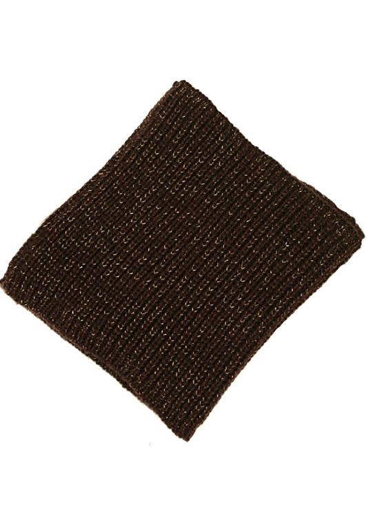 Romwe Brown Metallic Yoke Knit Scarves