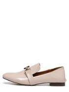 Romwe Apricot Square Toe Metal Decorated Chunky Flats