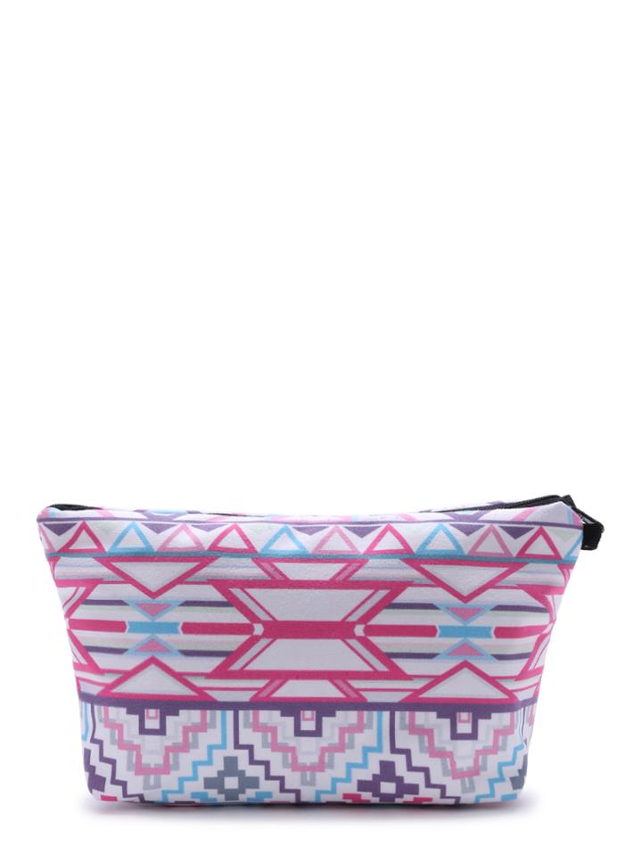Romwe Geometric Print Casual Makeup Bag