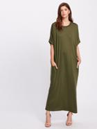 Romwe Pocket Side Cocoon Tee Dress
