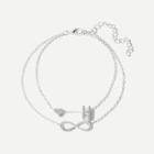Romwe Letter H Detail Layered Chain Anklet