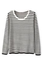 Romwe Striped Round Neck Jumper