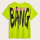 Romwe Guys Letter Print Patched Neon Tee