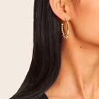 Romwe Geometric Detail Cut Hoop Earrings 1pair