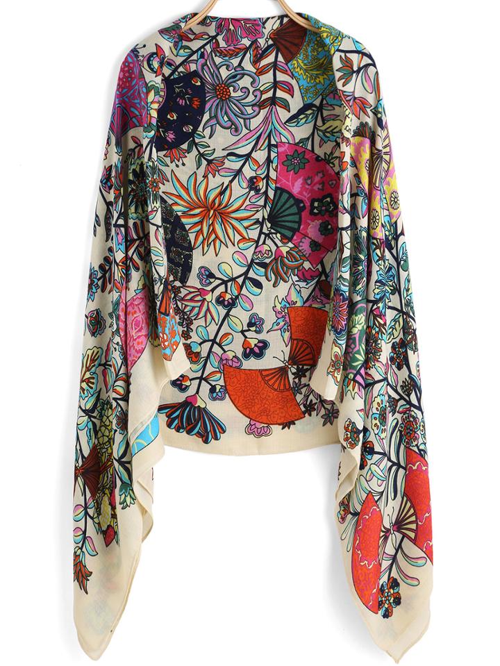 Romwe Florals Beige Scarf