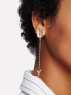 Romwe Rhinestone Arrow Design Drop Earrings