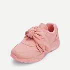 Romwe Bow Decor Suede Sneakers