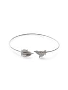 Romwe Silver Plated Leaf Wrap Bangle