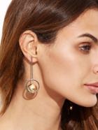Romwe Silver Tone Geometric Pendant Asymmetrical Earrings