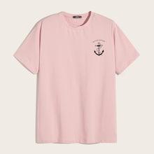 Romwe Guys Mixed Print Round Neck Top